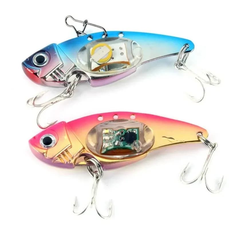 Underwater LED Flashing Light Squid Bait Lure for Saltwater Jigging - Vibrating Sinking Fishing Lure with Fish Finder