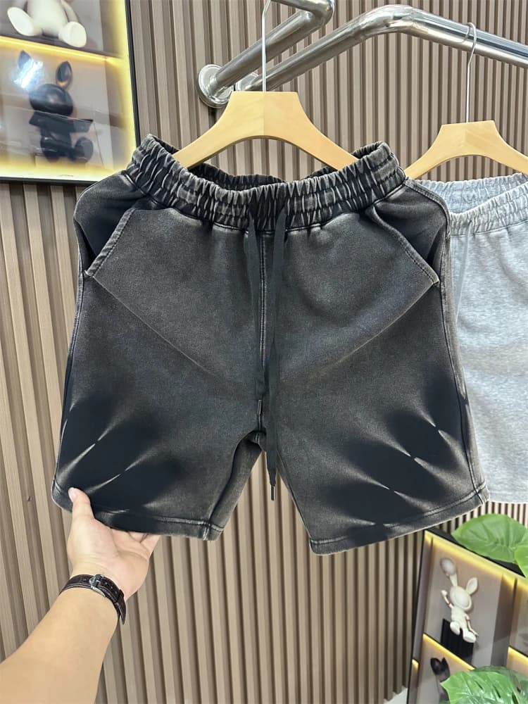 Summer 2025 Men's Fashion Casual Shorts Sporty Five-Quarter Length Versatile Trendy Brand Cotton Straight Leg Printed Leisure...