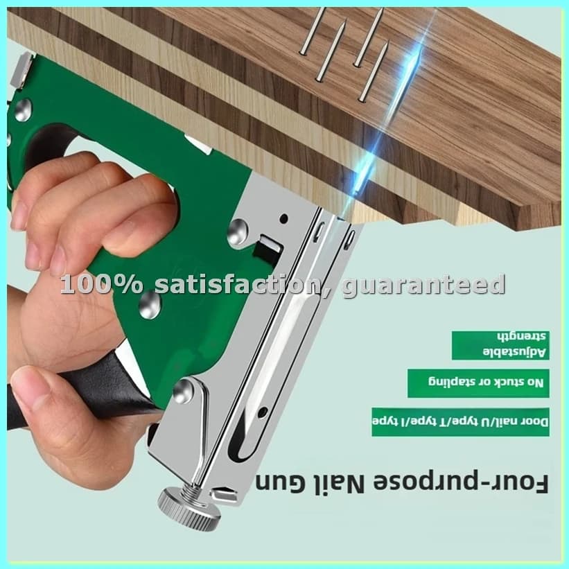 Graffettatrice Manuale 4 in 1 per Costruzioni, Chiodatrice ad Aria per Lavorazione del Legno, Graffette Speciali per Libri e Fai-da-Te Domestico - ABFB