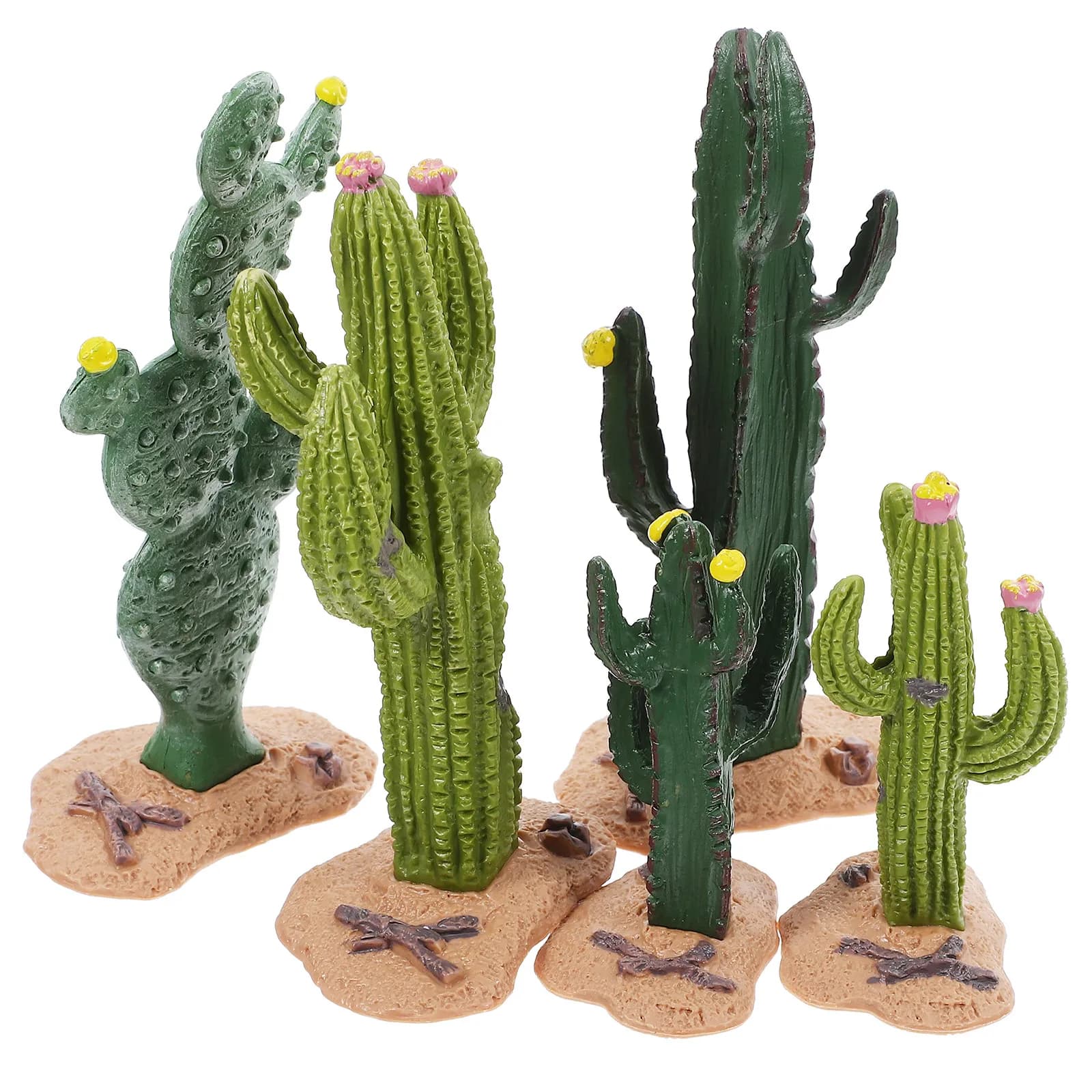 5Pcs Simulation Cactus Mini Artificial Fake Plant Scene Layout Sand Table Landscape Decoration Mini Cactus Scene Layout