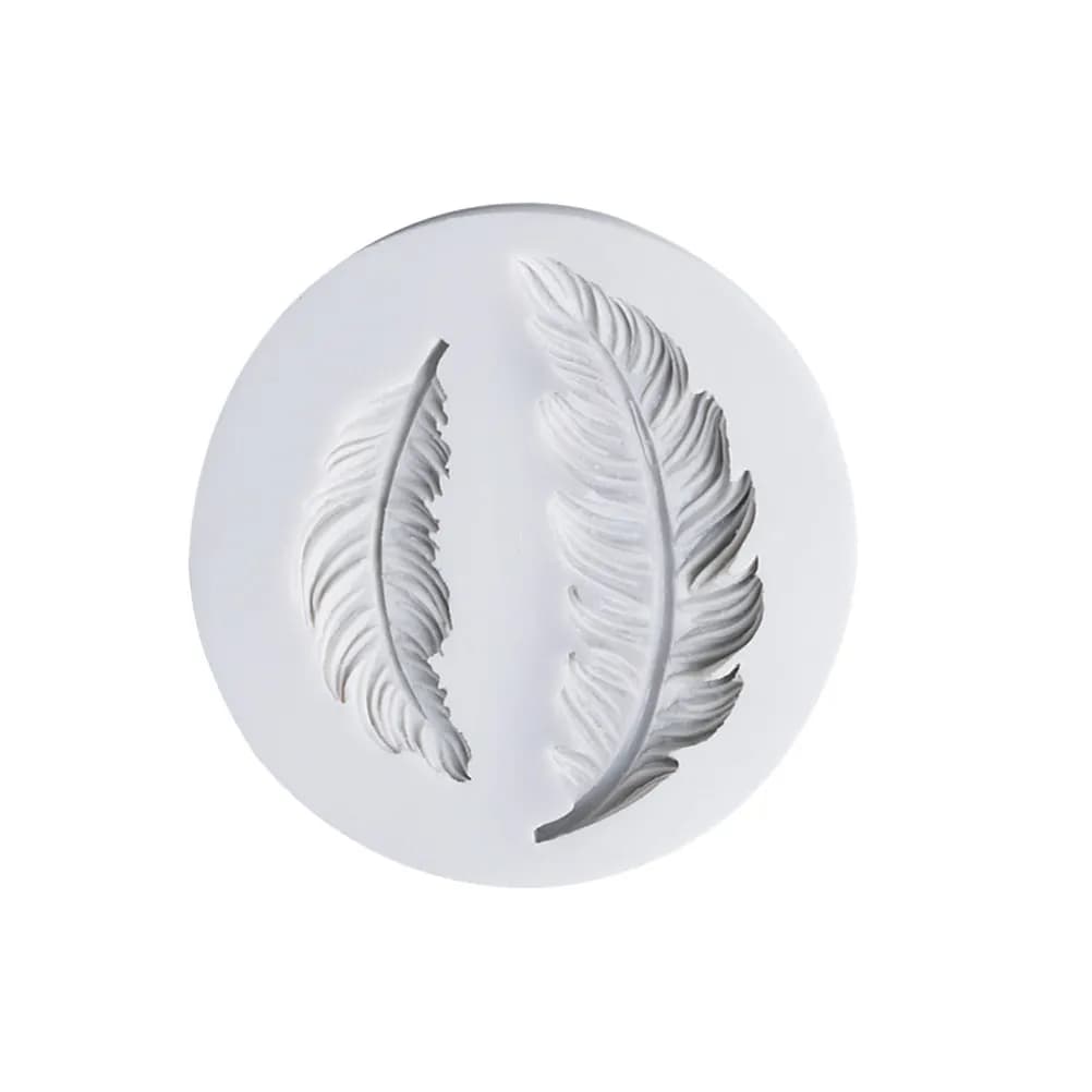 Set di Stencil in Silicone a Forma di Piuma per Decorazione di Torte, Fondente e Cioccolato, Strumento per Pasticceria, Perfetto per Cupcake e Muffin