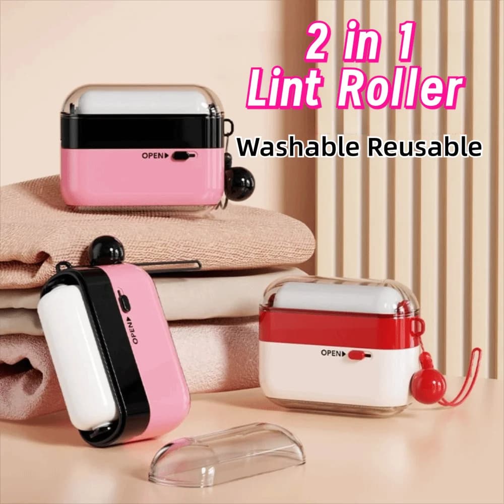 Rullo Levapelucchi Riutilizzabile 2 in 1 Lavabile con Contenitore per Capelli, Spazzola Portatile per Rimozione Polvere, Strumento Adesivo Potente per Capelli