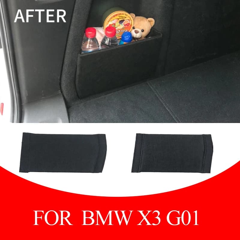 Partizioni portaoggetti per auto su entrambi i lati della scatola di coda divisoria per bagagliaio per BMW X3 G01 2017-2020 organizzatore di accessori per auto