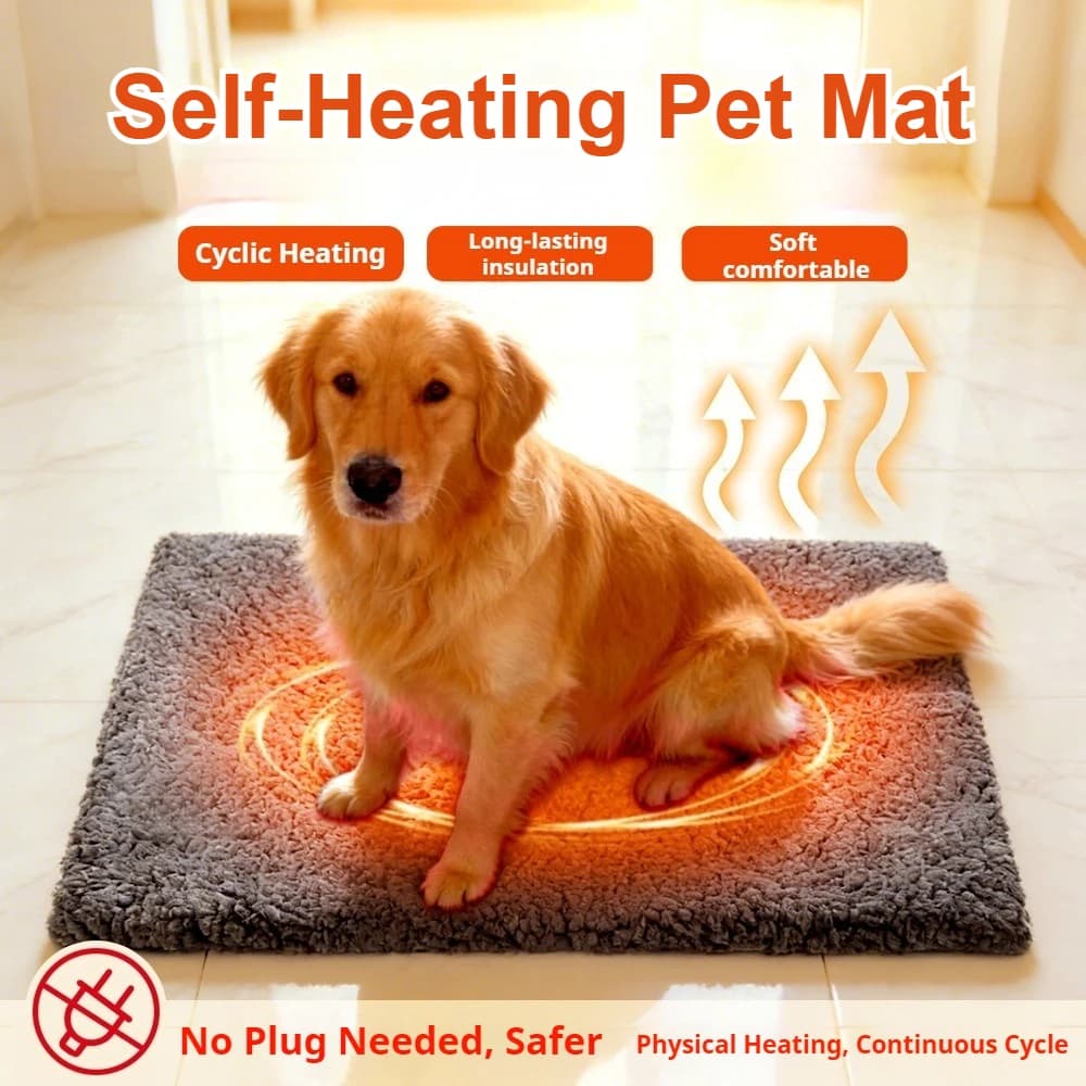 Cuccia Autoriscaldante for Cats, Extra Hot Thermal Mat for Dogs and Cats, Anti-slip, Washable, Non-electric, Grey