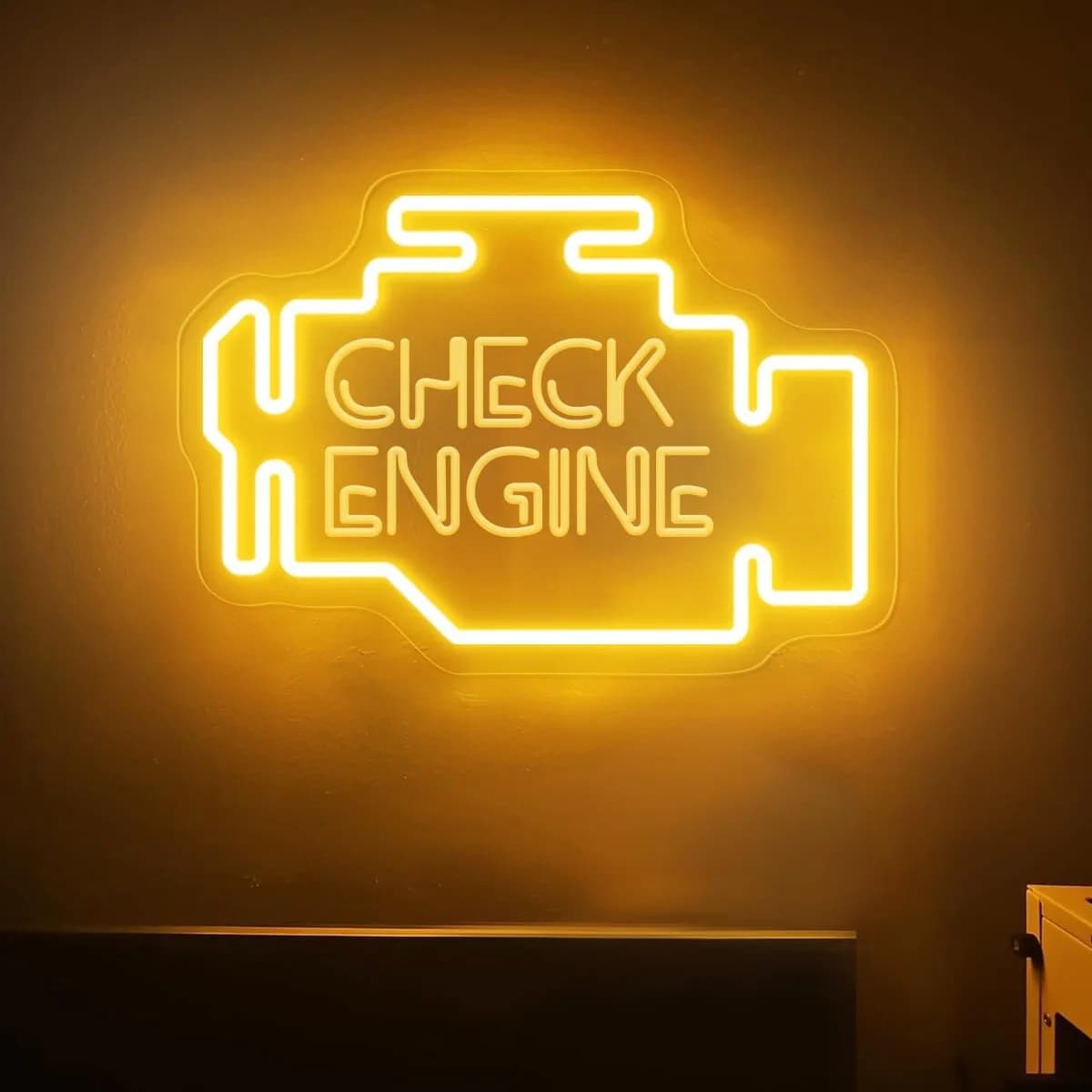 Controlla il motore Insegna al neon per auto Luce al neon a LED Decorazione da parete per garage Man Cave Negozio di riparazioni auto Regalo per ragazzo Alimentato tramite USB