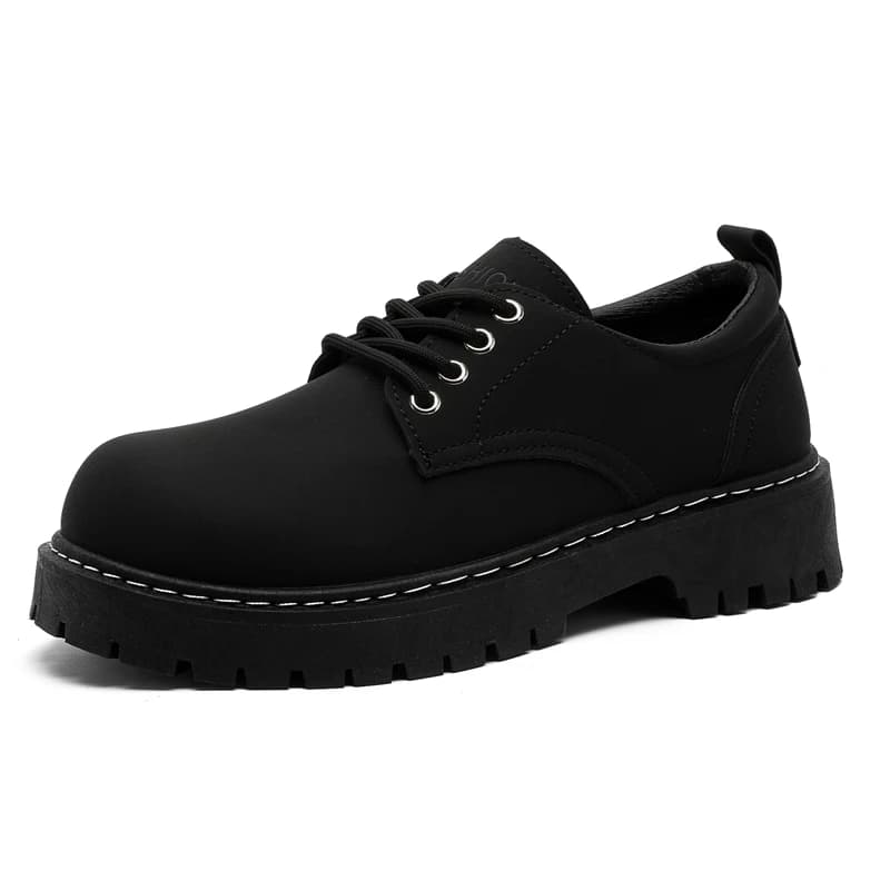 Scarpe Casual in Pelle da Uomo 2026, Nuovo Design con Suola Spessa, Scarpe Derby alla Moda con Cuciture a Mano, Scarpe Basse in Pelle Nera