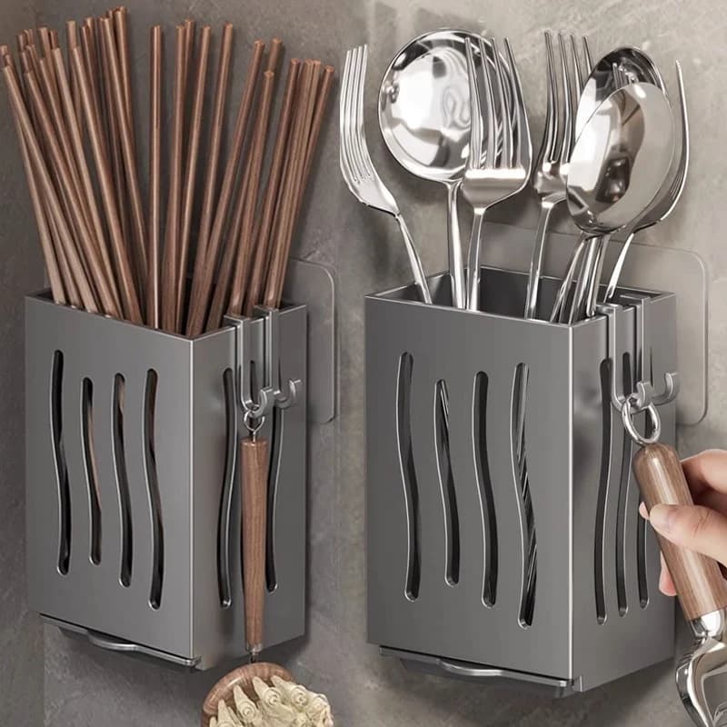 Portaposate Stoviglie da cucina Scolapiatti Cucchiaio Forchetta Bacchette Cestino portaoggetti Rack Stoviglie da cucina multifunzionali Organiz