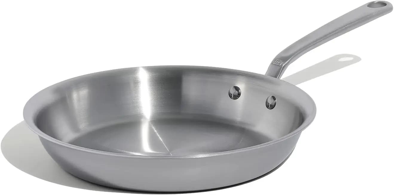 Padella in Acciaio Inossidabile da 10 Pollici, Pentola Professionale a 5 Strati, Compatibile con l'Induzione, Prodotta negli USA
