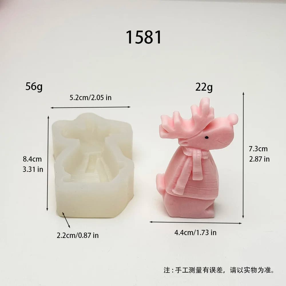 Stampo in silicone per rilievo dell'alce natalizio fai-da-te per prodotti per aromaterapia in gesso e realizzare candele, adatto per regali fatti a mano