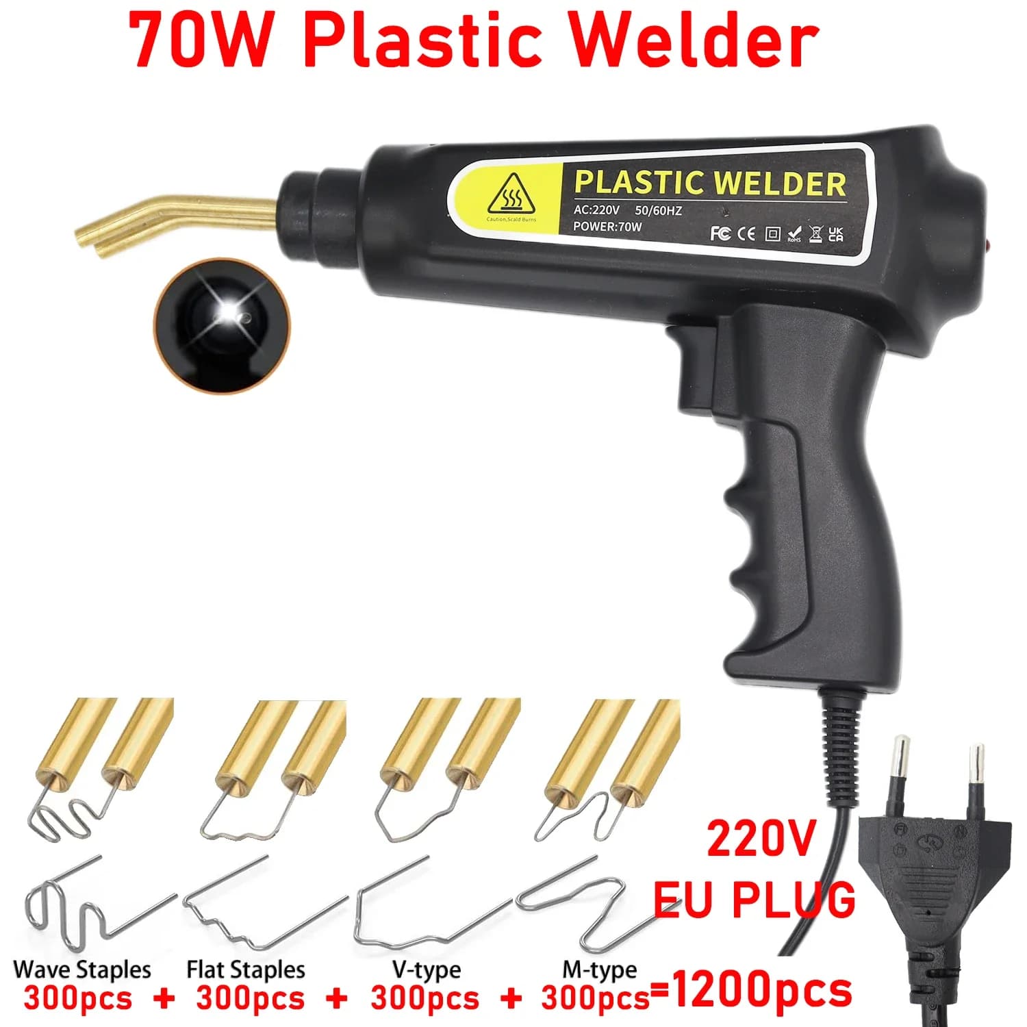 70W Saldatura di plastica Cucitrice a caldo carBumper Kit di riparazione Cucitrice a caldo SaldaturaRiparazione Macchina Pistola per saldatura