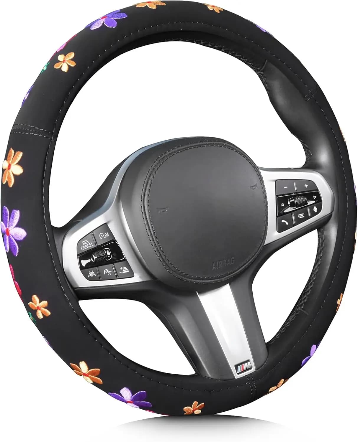 Coprivolante a Fiori Carino per Donne e Ragazze, Antiscivolo Universale da 15 Pollici per Auto e SUV