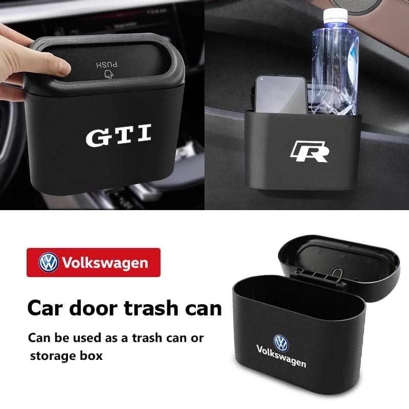 Custodia per interni auto Pattumiera Bidone della spazzatura Pattumiera Scatola della spazzatura per VW GTI Atlas Jetta Touareg Variante Golf Polo Taos Nivus Passat T