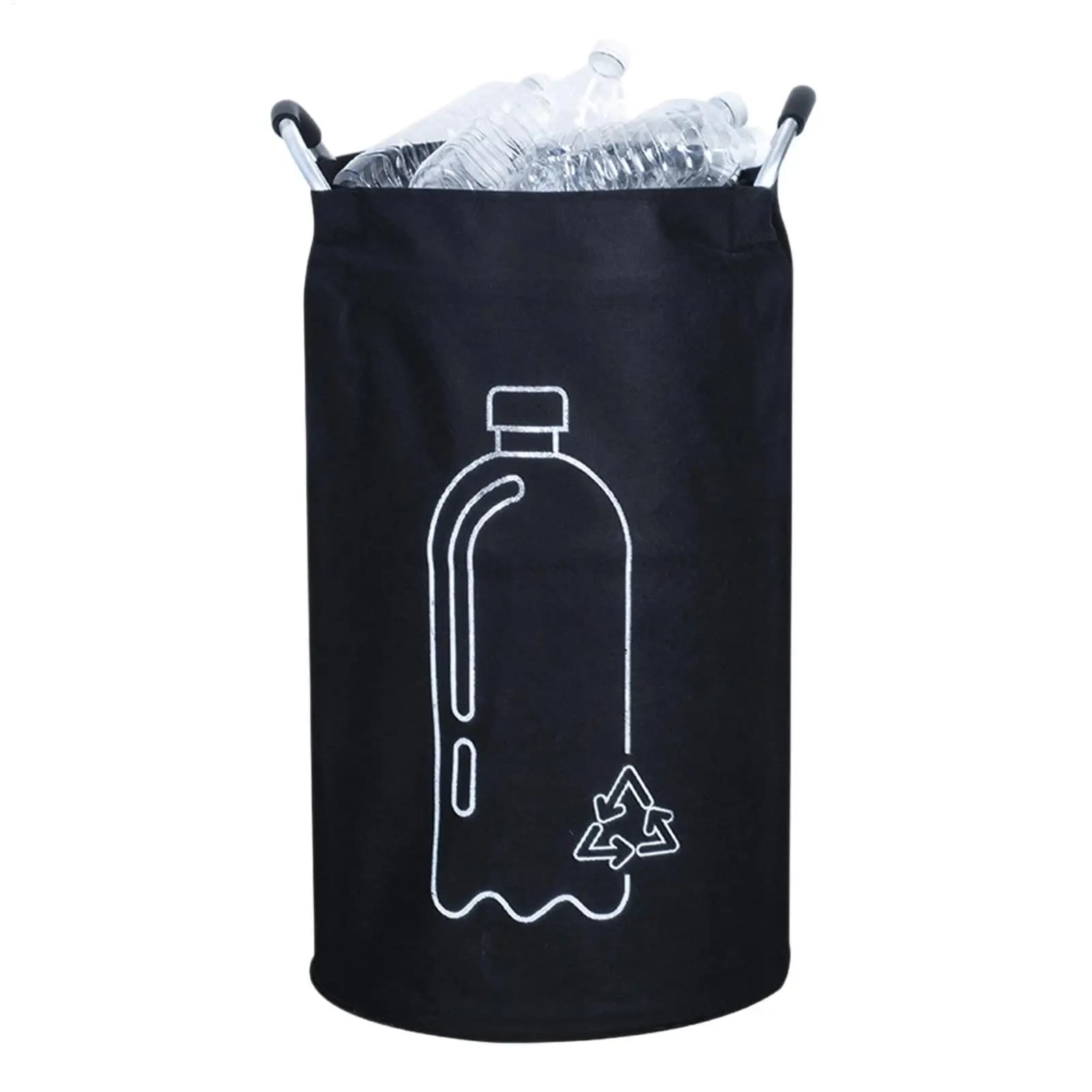 Borsa porta bottiglie da 82 litri, contenitore per il riciclo con manico in alluminio, cesto per il bucato, cestino pieghevole per bagno, dormitorio, cucina, casa