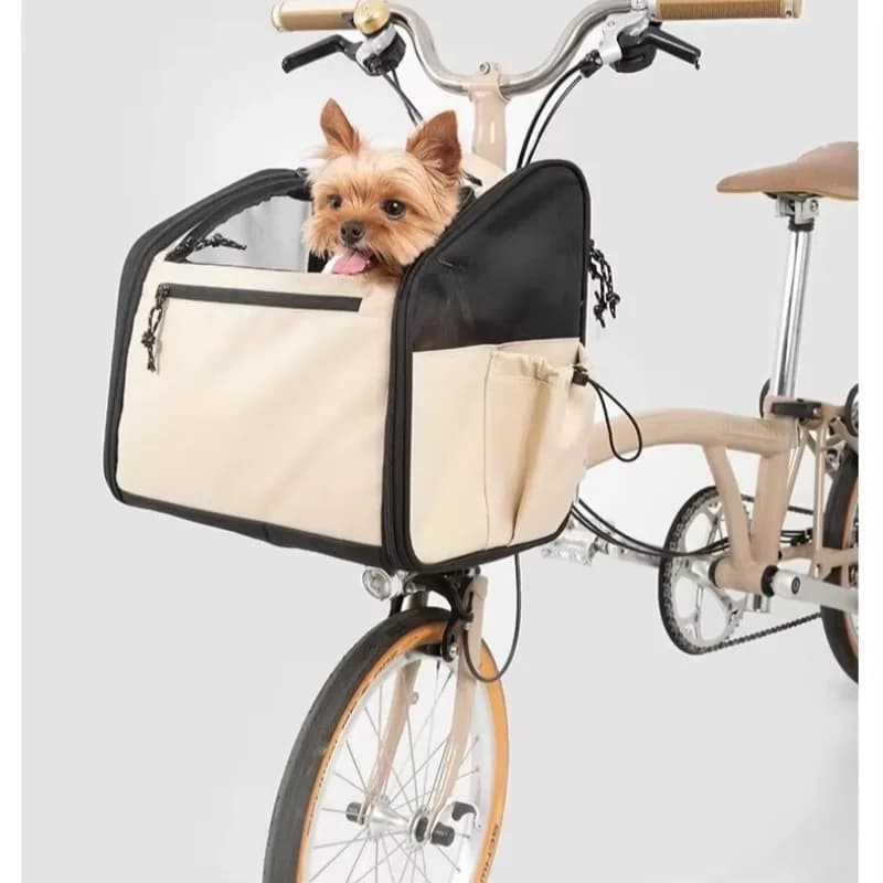 Professional Pet Bicycle Basket High Quality Oxford Cloth Handlebar Carrier Secure Velcro Fastening for Small Puppy and Cat