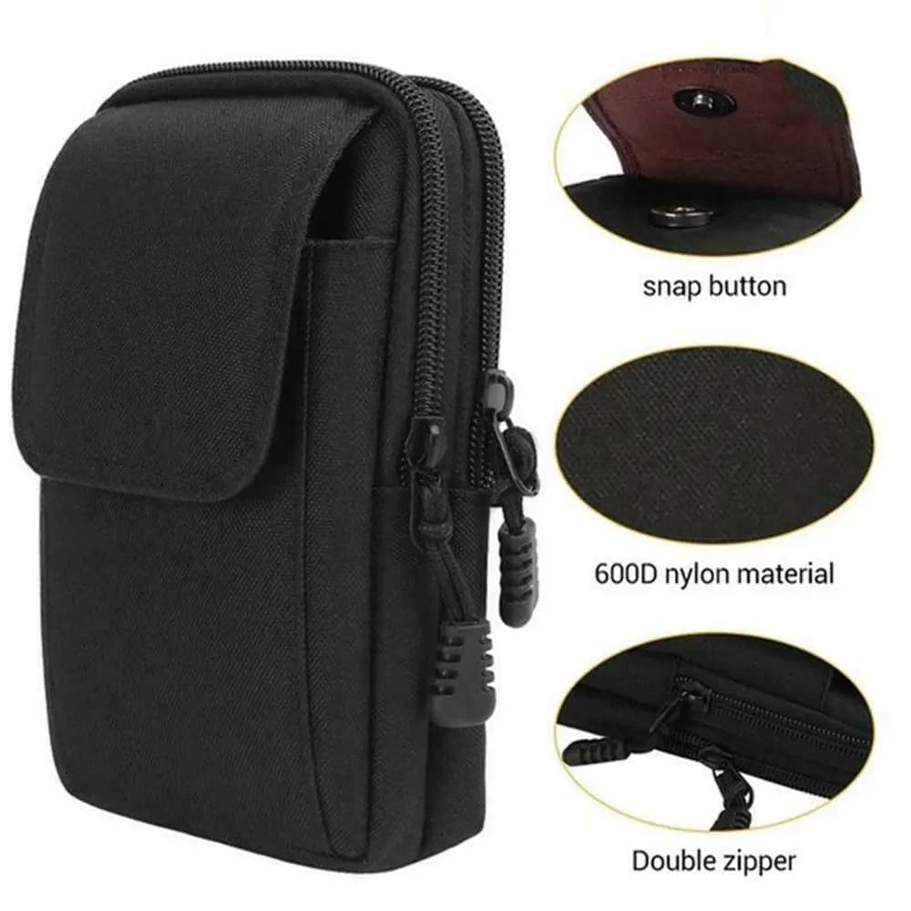 Men's Tactical Waist Bag MOLLE - Military Waist Bag for Running / Camp, Small Outdoor Travel EDC Case with Soft Backrest