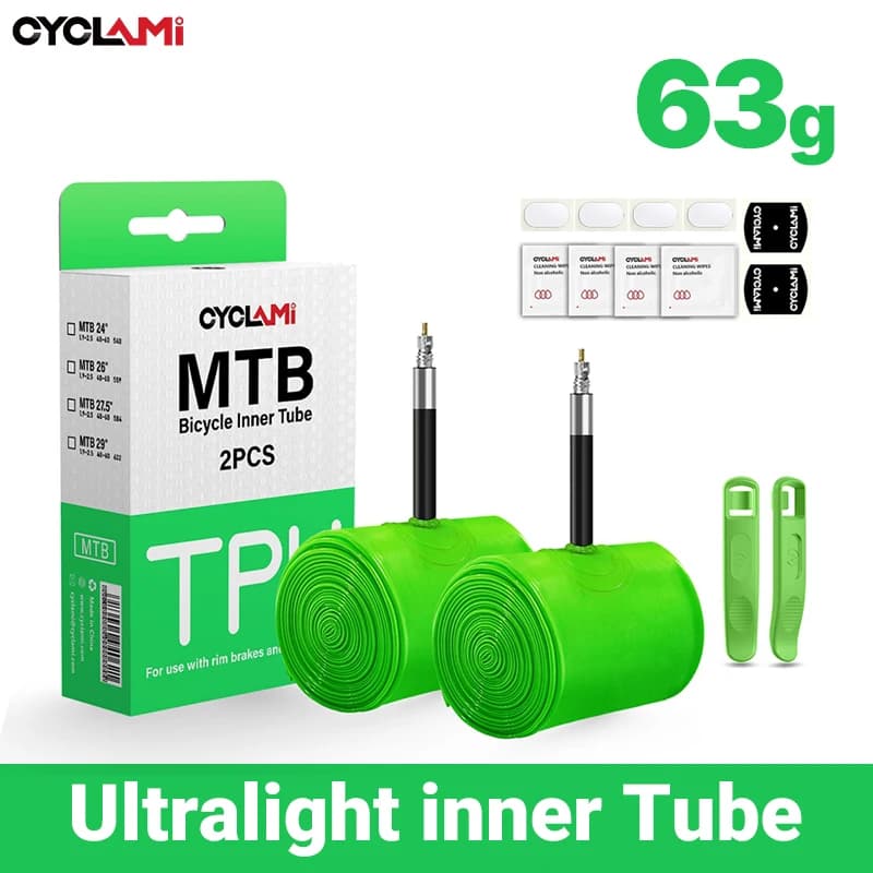 CYCLAMI Ultralight Bike Air Camera 26 27.5 29 inch MTB Bicycle TPU Material Pneumatic 45mm French Valve Super lightweight Anti-oxidation