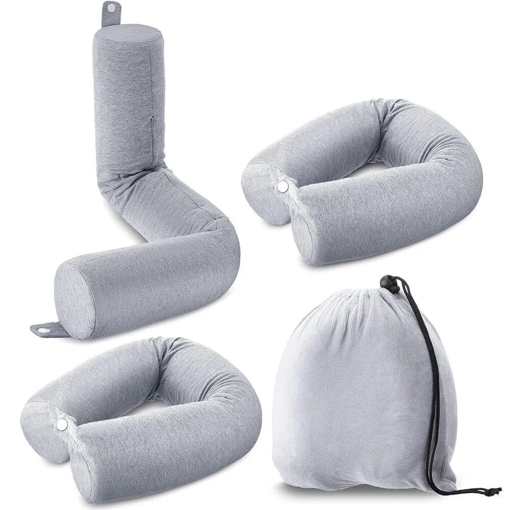Neck cushions with travel pillow in memory foam twist with case Back support and chin for sleeping, bed, travel train, office, home