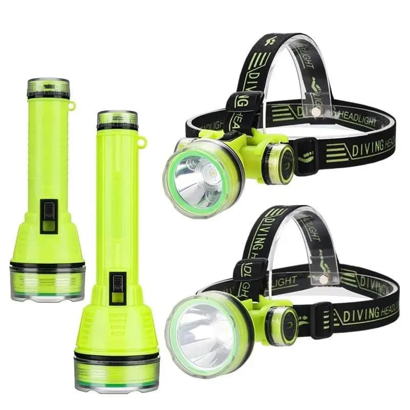 Torcia subacquea luminosa Lampada frontale Torcia subacquea impermeabile 200 metri Torcia per illuminazione subacquea notturna con corda antiscivolo