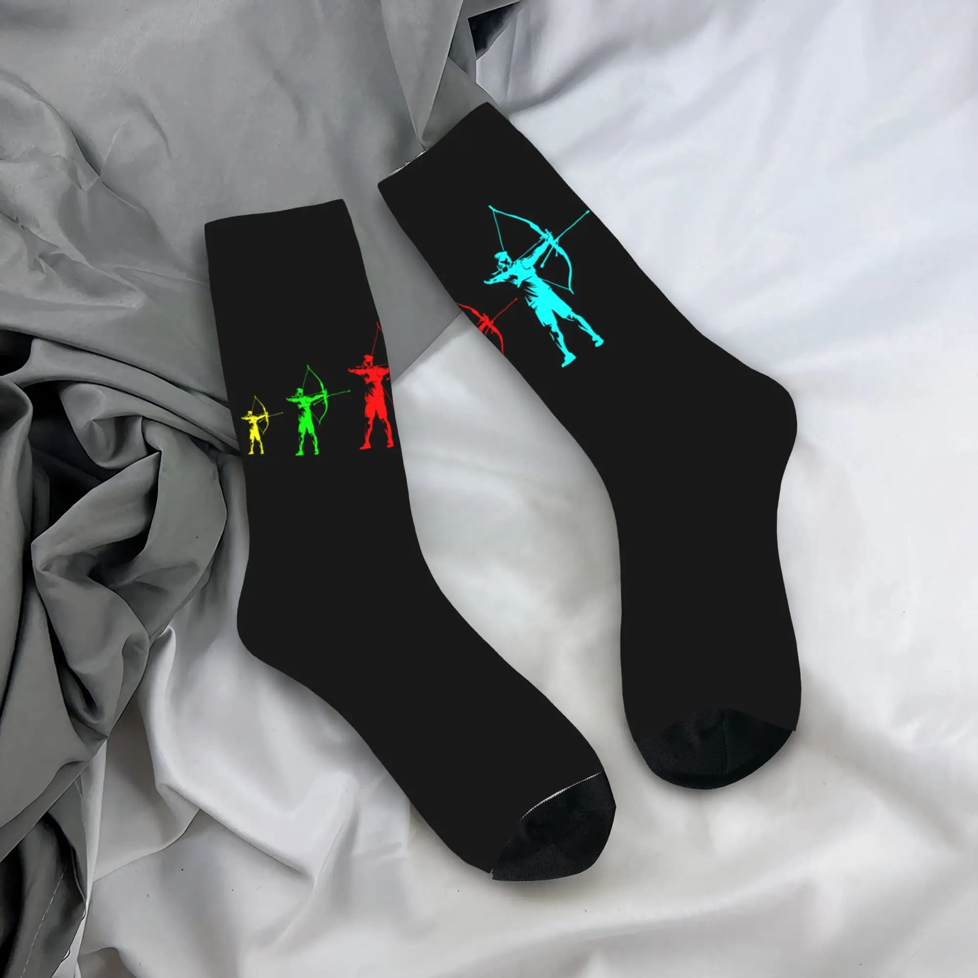 Calzini Sportivi Personalizzati Kawaii per Tiro con l'Arco, Unisex, Traspiranti, Caldi, con Stampa 3D per Amanti dell'Arco e della Caccia