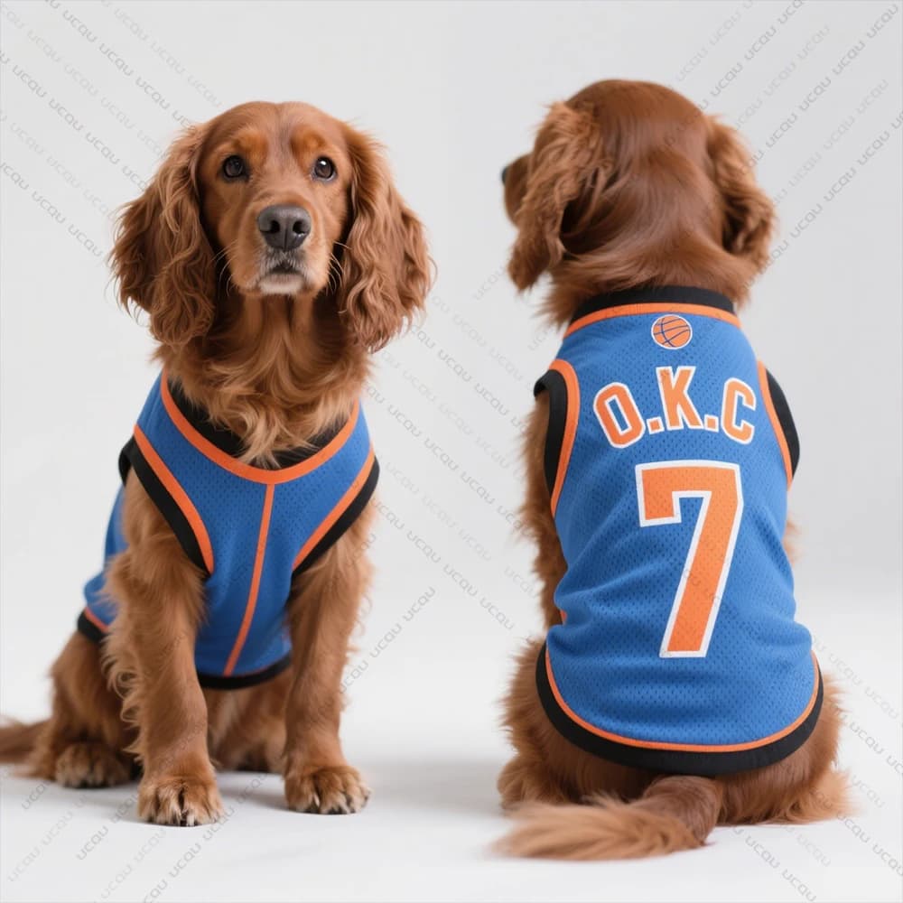 2025 Pet Dog Summer USA Basketball League Final OCK Team Uniform T-shirt Durable and breathable Perfect for playful n. 7 Jersey
