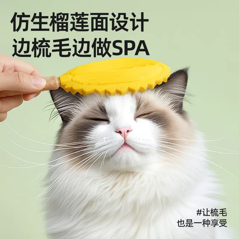 Spazzola per massaggio Durian per animali domestici Pettine per depilazione per gatti Spazzola per pulizia peli di gatti Spazzola per strumenti per toelettatura multifunzionale