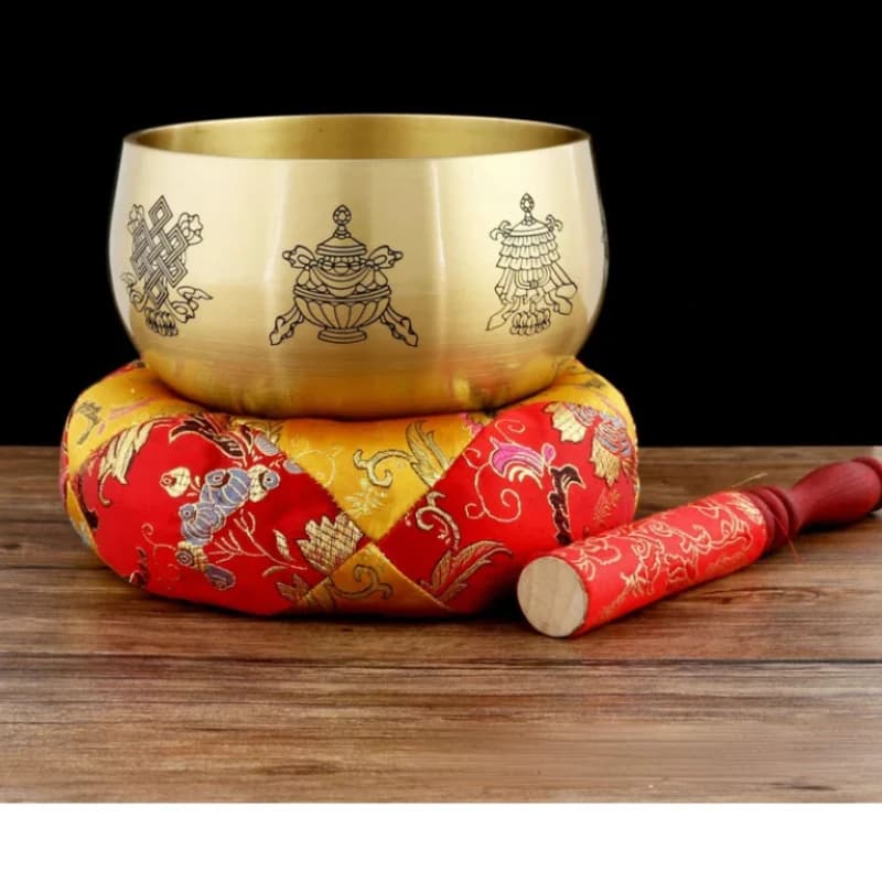 Brass Buddha Sound Bowl for Singing Yoga Meditation Decorative Buddhist Supplies and Healing Rituals Use