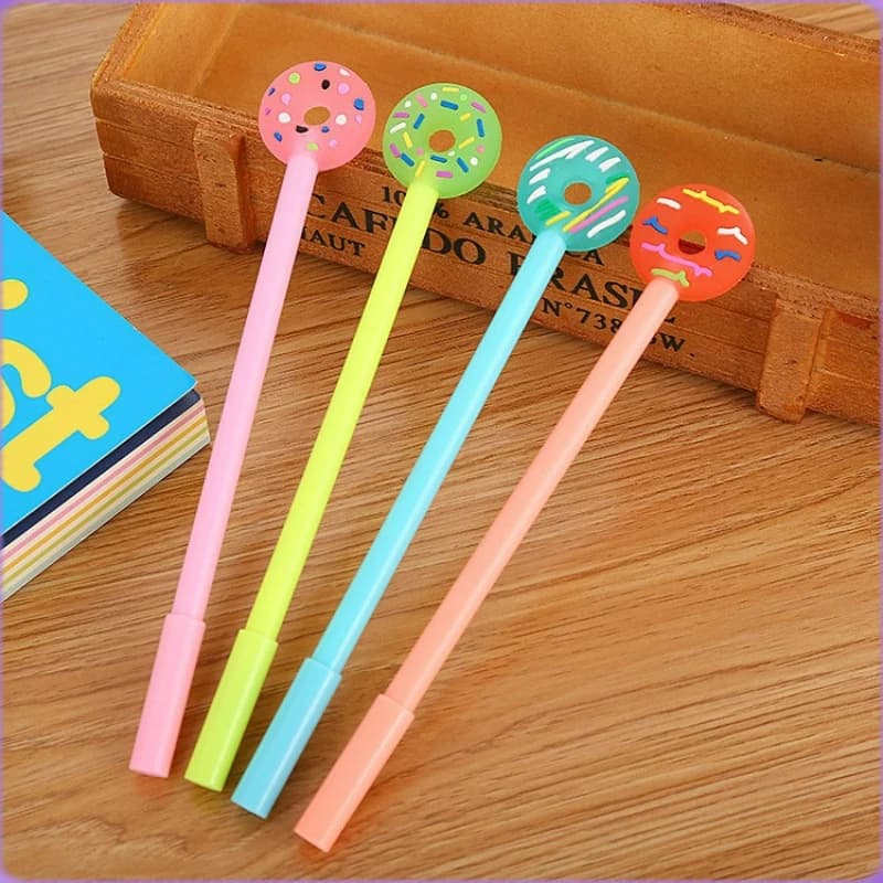Set di penne Gel Creative per ciambelle da 24 pezzi-forniture di cancelleria per cartoni animati carini per ufficio, scuola e uso domestico premi per regali di natale
