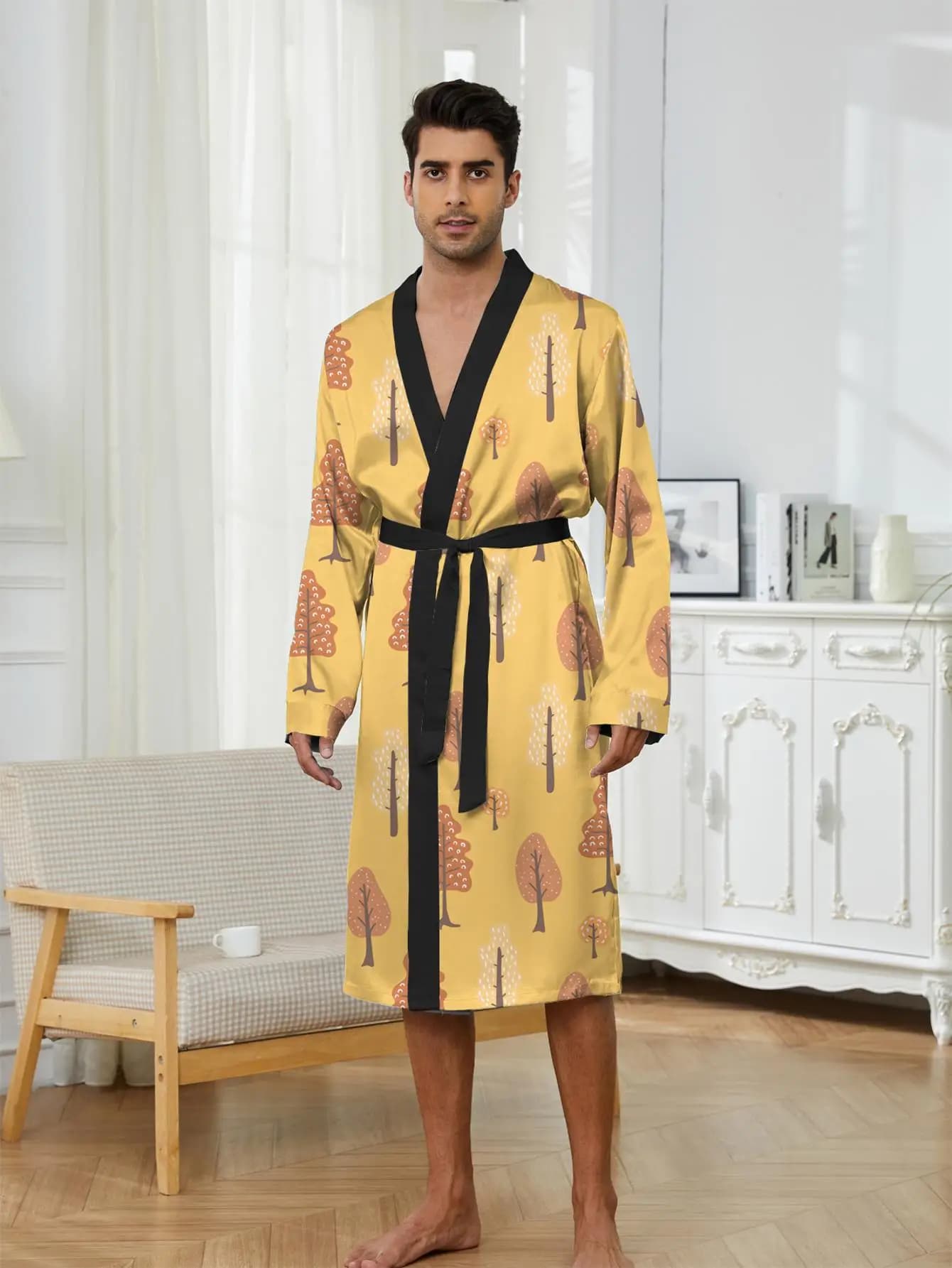 1pcs Men's Robes 2026 Spring/Summer Breathable Bathrobe man Bathrobe Graphic 3D Printed Robe man robe Robes