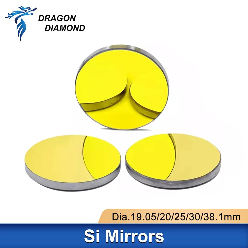 DRAGON DIAMOND 3 pezzi Co2 Laser Si specchi riflettenti per incisore laser lenti riflettenti in silicio placcato oro Dia.19 20 25 30 38,1