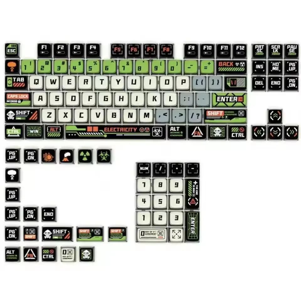 Doomsday Crossing Copritasti personalizzati 125 tasti PBT + PC SAX Quad Copritasti Pudding traslucidi per tastiere meccaniche MX Switch