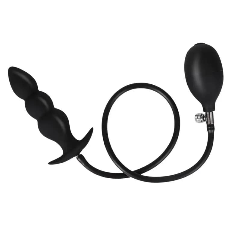 Plug Anale Gonfiabile con Sfere in Acciaio Incorporate, Dilatatore Anale, Giocattoli Sessuali SM, Stimolatore Punto G, Massaggiatore Prostatico per Uomini