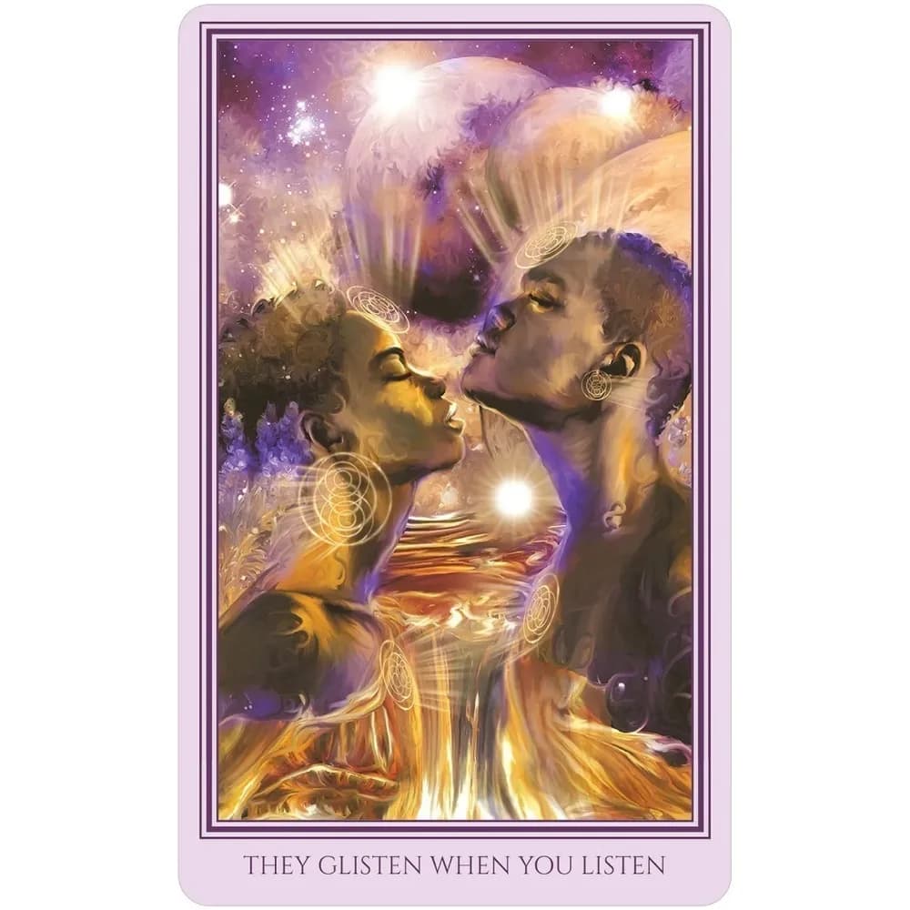 Gioco di carte Oracle Deck Umanness luminoso da 10,4 cm x 7,3 cm Oracle da 44 carte