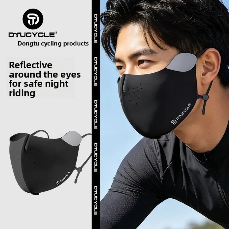 DTUCYCLE Cycling Mask in Breathable Ice Silk, UPF50+ UV Protection with Reflective Eye Cover, for Men and Women, Open Sports