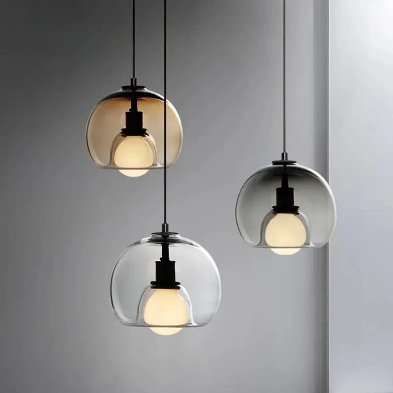 SANDYHA Modern Nordic Chandelier 3 Heads Iron Glass Indoor Home Decor Pendant Lights Dining Room Bar Salon Hanging Lamp Fixtures