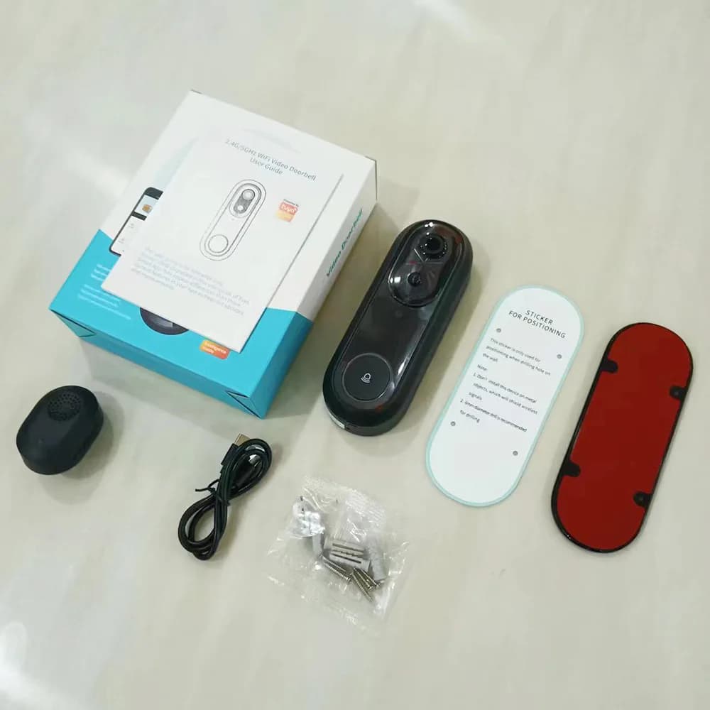 2MP 1080P Tuya APP Basso consumo Alimentazione a batteria WIFI IP Campanello Citofono Videocitofono Spioncino Visualizzatore Telecamera visiva per porta