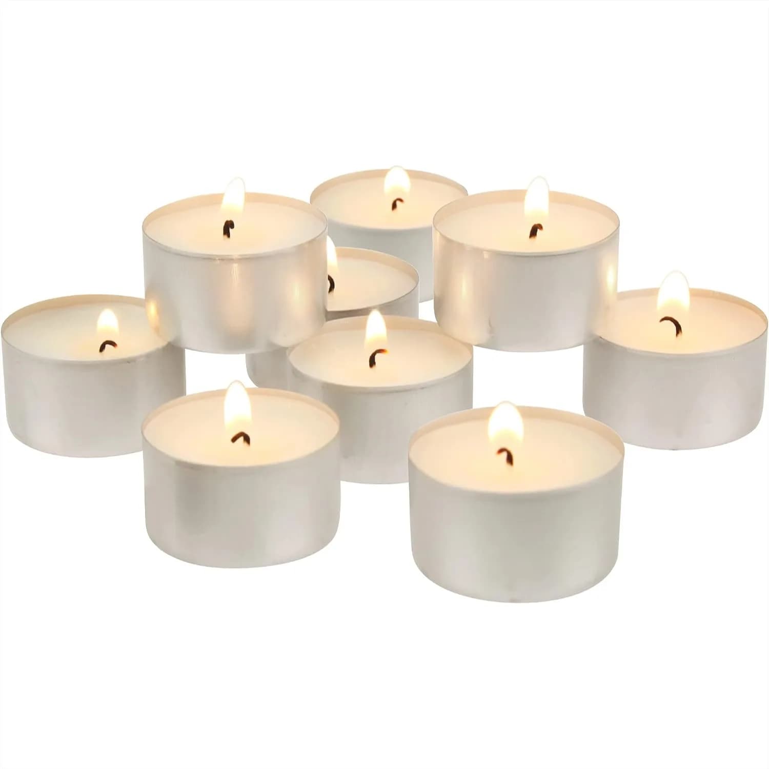 Unscented White Tealight Candles Bulk Pack 100 Count, 6-7 Hour Burn Time Smokeless for Parties Weddings Home