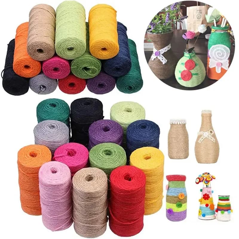 100 M/Colored Rotole Mixers Sword of Iuta Hemp Corda String Natural Canvas Iuta Cable for Crafts FAI FROM TE Artworks Gift Pack