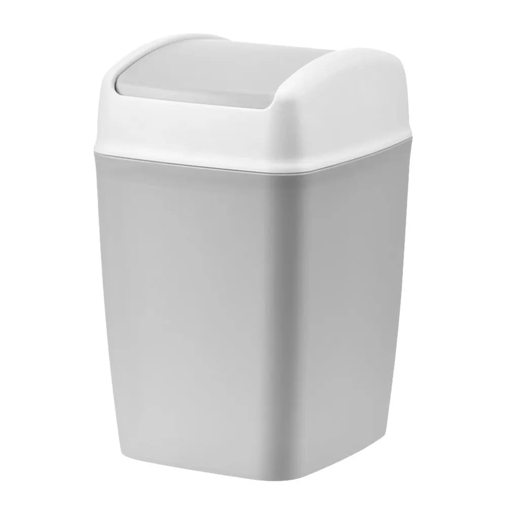 Bathroom Garbage Bin Plastic Trash Bucket with Swing Lid Small Size Trash Can for Office Kitchen Waste Basket