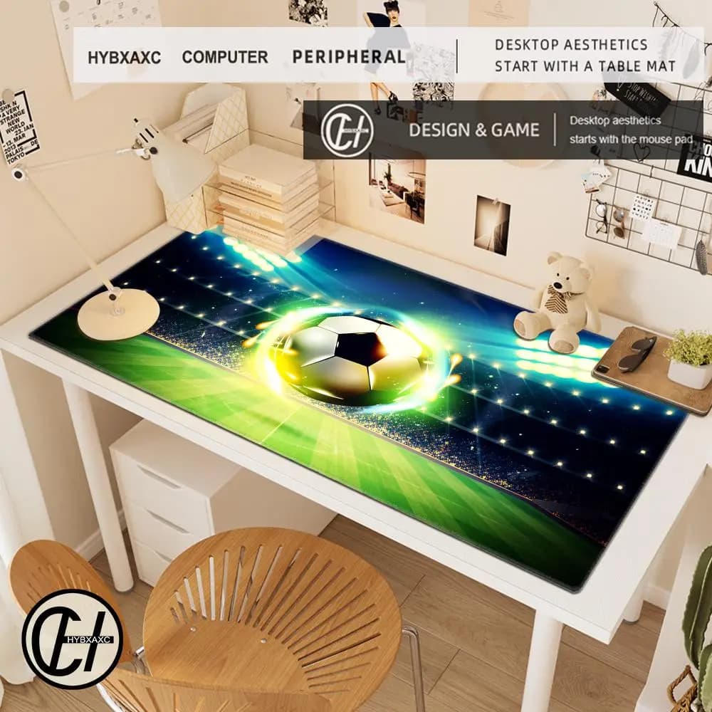 Soccer Football Large Gaming Mouse Pad Computer HD Mousepad Gamer Laptop Mouse Mat Office HYBXAXC Carpet Keyboard Mat Desk Pad