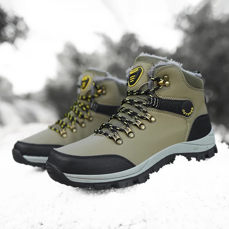 YRZL Stivali invernali impermeabili da uomo Stivali da neve termici Antiscivolo Foderati caldi Leggeri e confortevoli Scarpe da lavoro per escursioni all'aperto