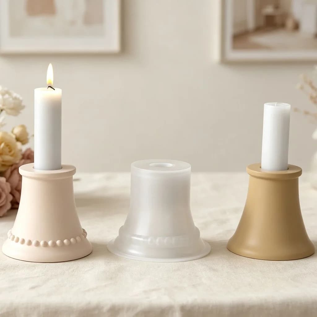 Silicone Candle Mold Reusable Diy Candle Mold Resin Candle Holder Mold Flexible For Craft Studio Diy Aromatherapy Production