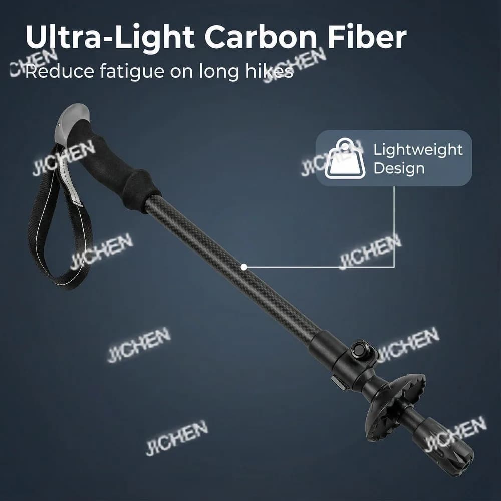 Adjustable carbon fiber trekking poles, light and shockproof, suitable for men and women.