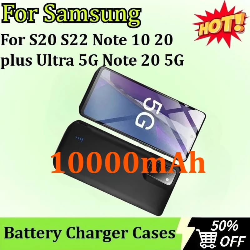 Custodia caricabatteria da 10000 mAh per Samsung Galaxy S20 S22 Nota 10 20 Plus Ultra 5G Nota 20 Custodia caricabatterie USB Power Bank 5G