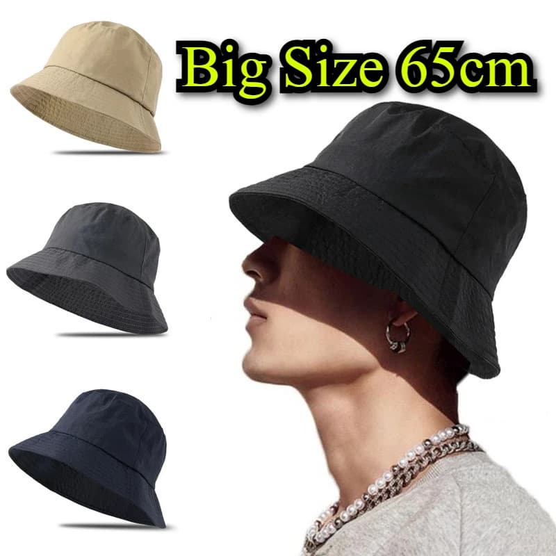 Large Size Men's Buckle Hats XXL 65 cm Plus Size XL 63 cm Women's Sun Hats Big Head Waterproof Fisherman's Cap Summer Solar Protection Panama