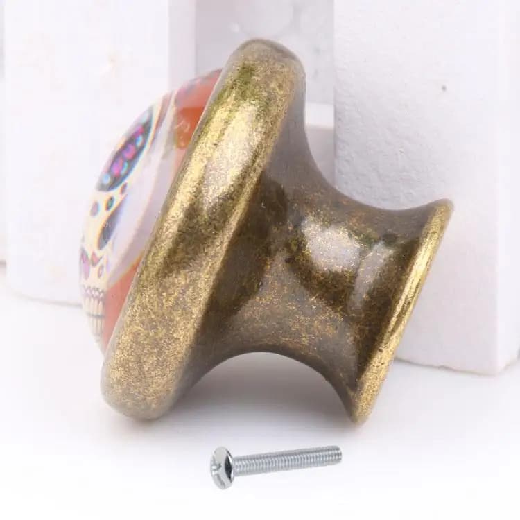 Ottone antico rotondo teschio armadio armadio finestra manopola maniglie in metallo porta del cassetto armadio armadio manopole ferramenta per mobili