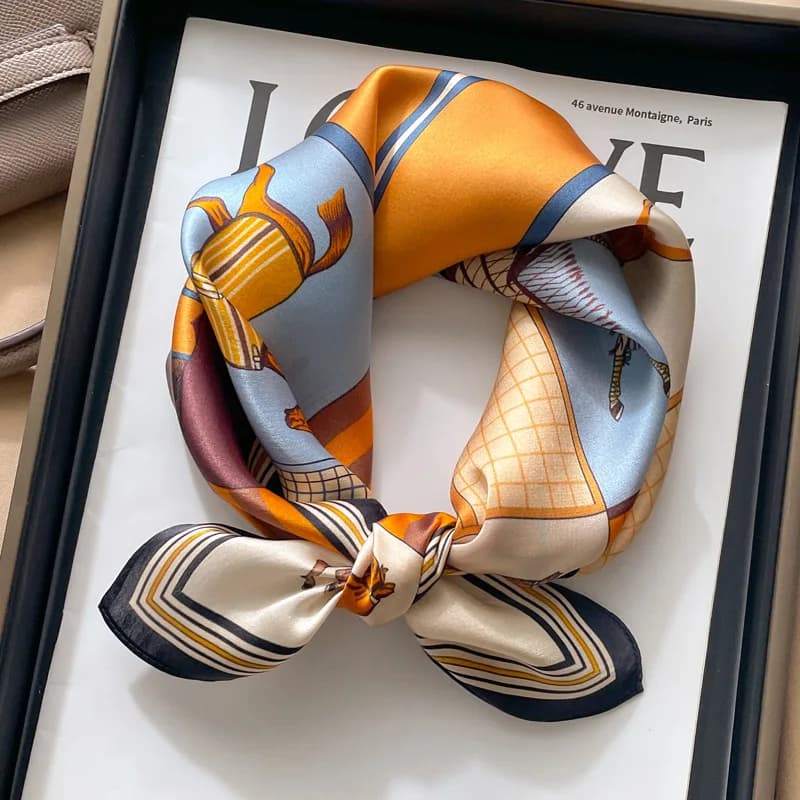 Foulard Quadrato di Lusso in Seta Stampata da Donna, Sciarpa Primaverile per Collo, Copricapo, Fascia per Capelli, Polsino, Bandana, Hijab 2026