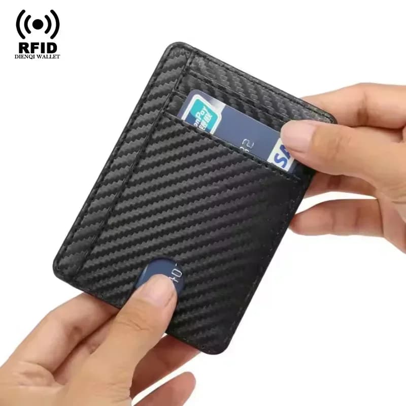 Porta biglietti da visita RFID Portafogli Porta biglietti da visita da uomo Clip per carte anti-smarrimento Porta carte ultra sottile Porta documenti minimalisti intelligenti maschili