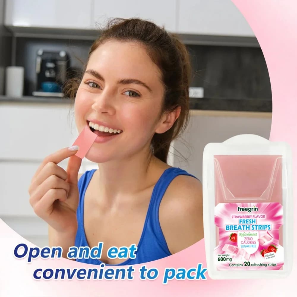 Taste Deodorant Fresh Strawberry Menta PocketPaks Strips for portable breath Mouth for breath Fresh breath Strips instantly unravel gift