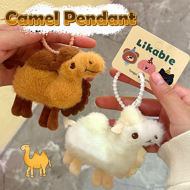 Portachiavi con Peluche a Forma di Cammello, Decorazione per Borse, Ciondolo per Zaini Scolastici, Charm per Coppie
