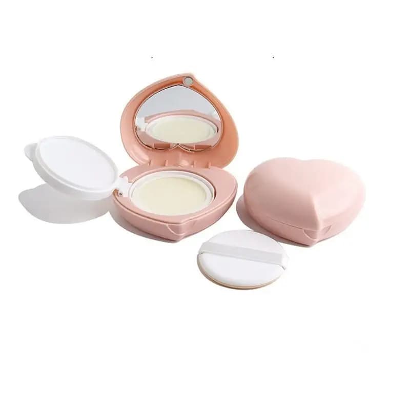 Contenitore Vuoto per Cuscino d'Aria 15g/0.5oz, Custodia Cosmetica Portatile con Spugna e Specchio per Fondotinta BB Cream